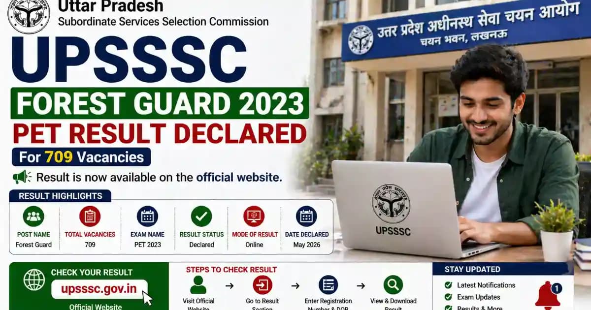 UPSSSC Forest Guard PET Result 2026 Download