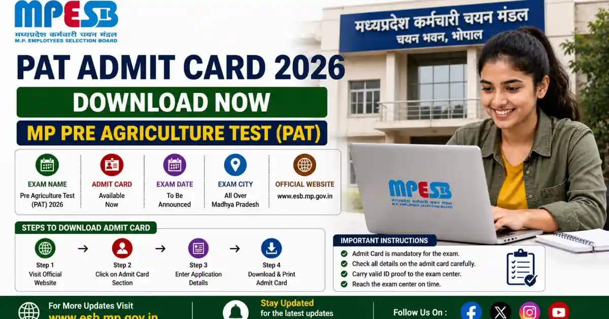 MPESB PAT Admit Card 2026