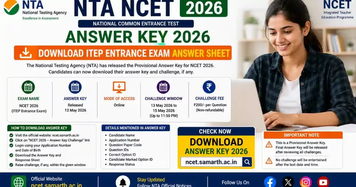 NTA NCET Answer Key 2026 Download