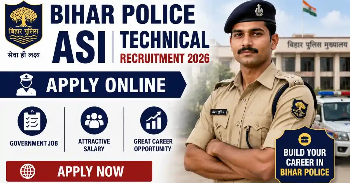 Bihar Police ASI Technical Recruitment 2026 – Apply Online for 22 Posts