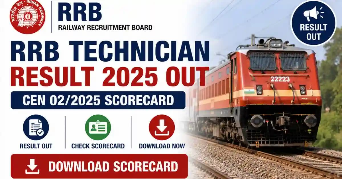 RRB Technician Result 2025 Declared – Download Grade I Merit List