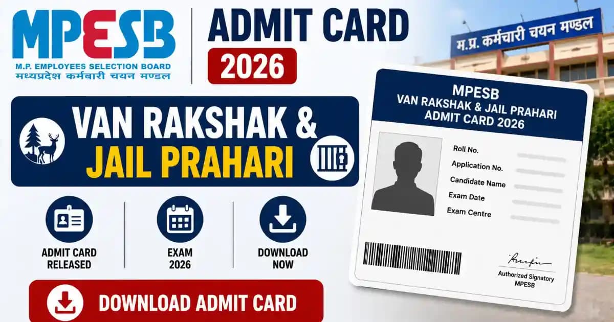 MPESB Van Rakshak & Jail Prahari Admit Card 2026 Out – Download for 1679 Posts