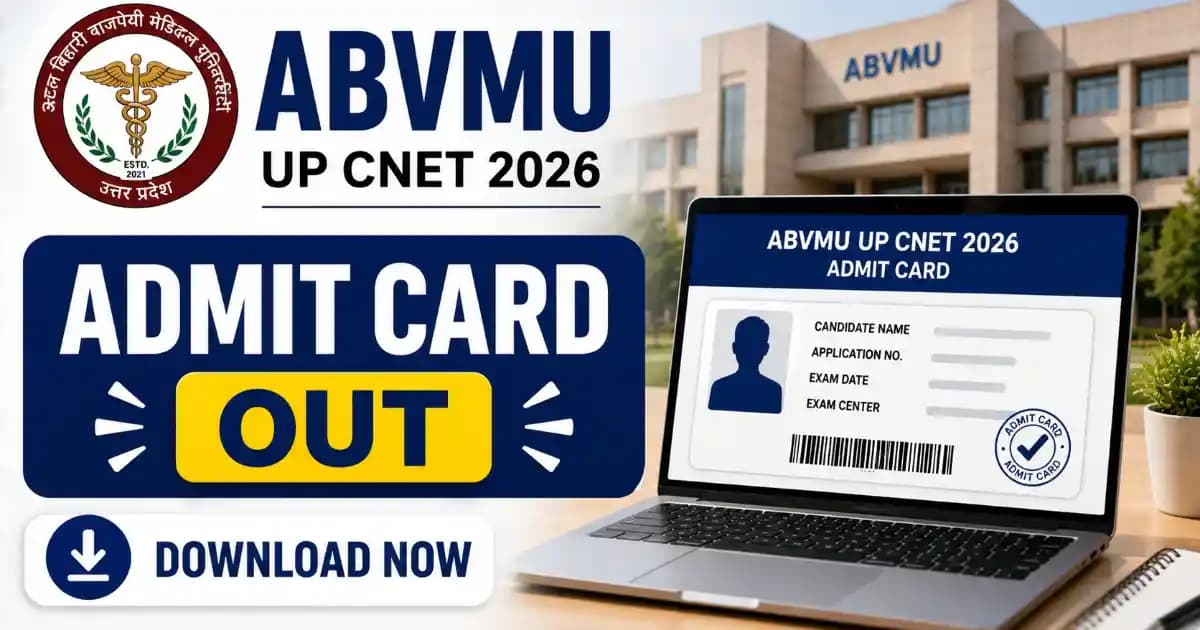 ABVMU UP CNET Admit Card 2026 Released Online for Common Nursing Entrance Test