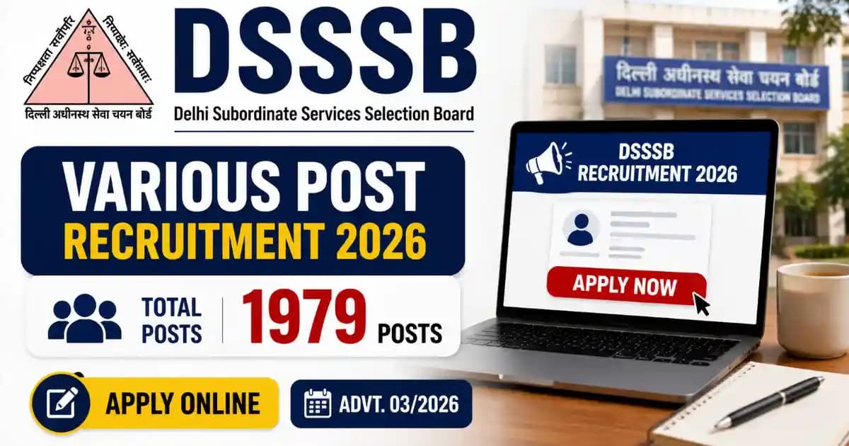 DSSSB Various Post Advt No. 03/2026 Recruitment – Apply Online for 1979 Posts