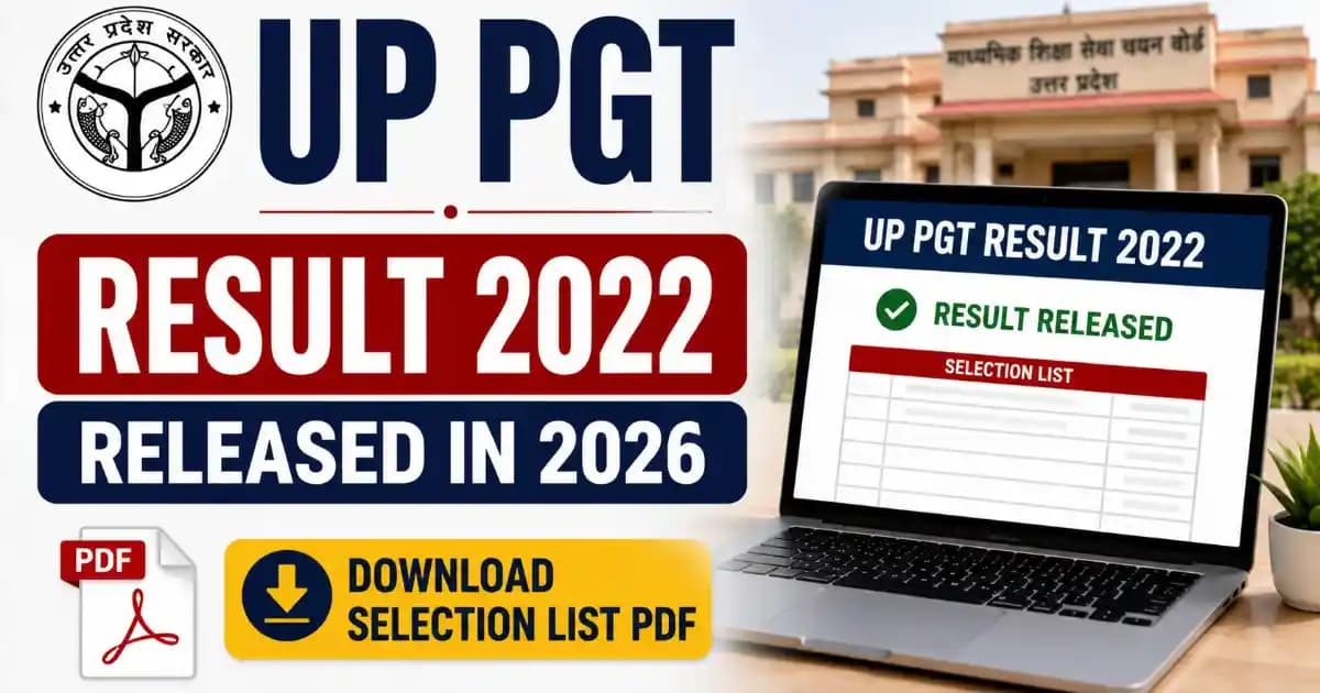 UP PGT 2022 Result Out – Download UPSESSB Post Graduate Teacher Merit List