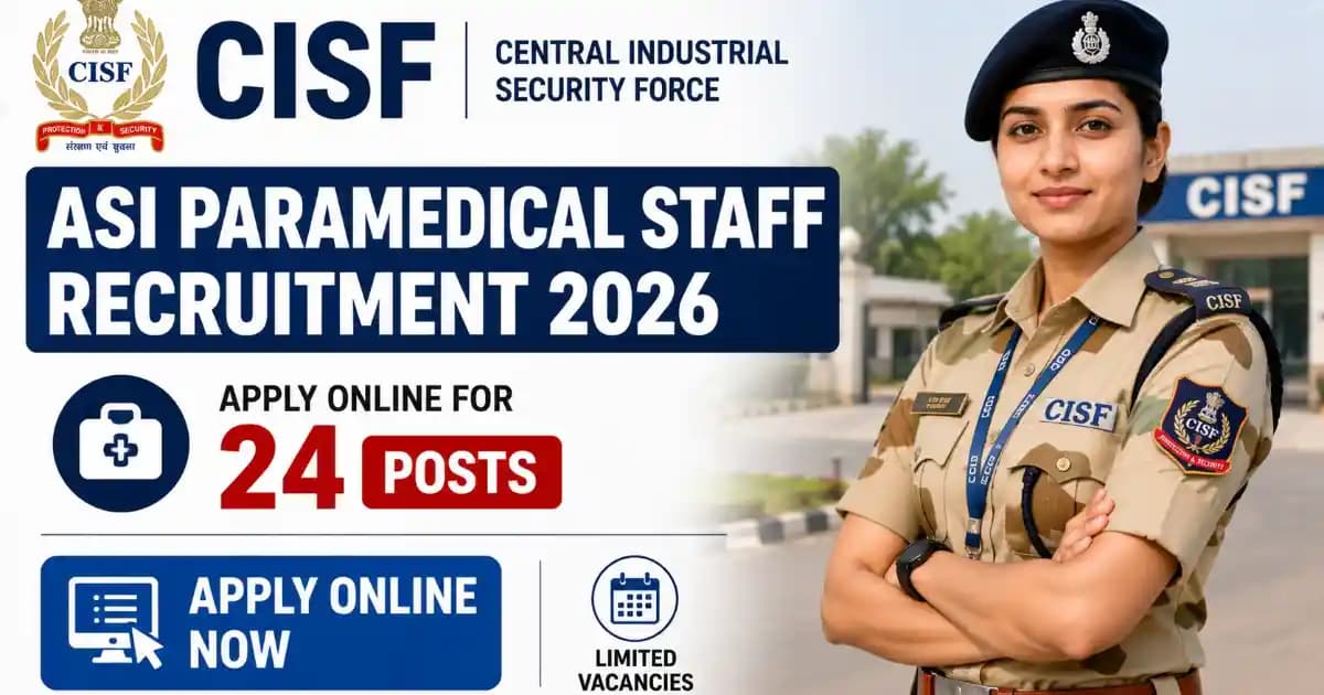 CISF ASI Paramedical Staff Recruitment 2026 – Apply Online for 24 Posts