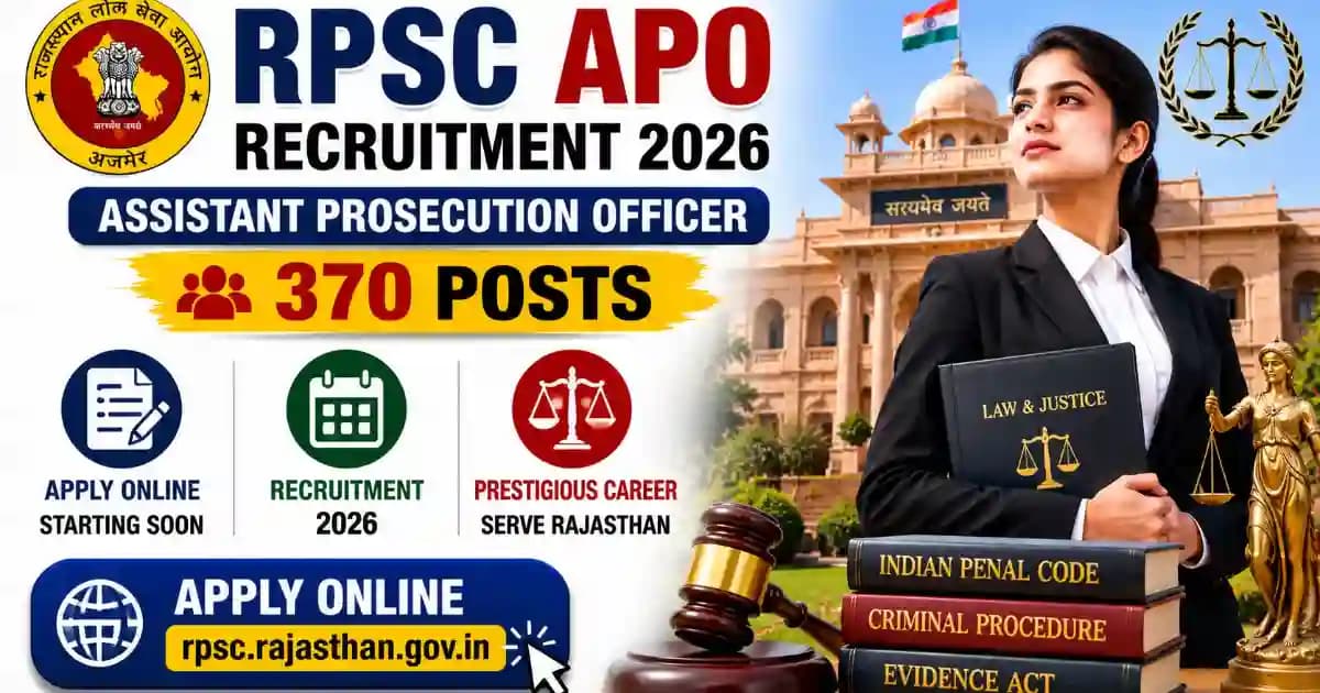 RPSC Assistant Prosecution Officer (APO) Recruitment 2026 – Apply Online for 370 Posts
