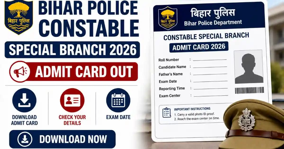 CSBC Bihar Police Constable Special Branch Exam City Details 2026 Out – Download Hall Ticket