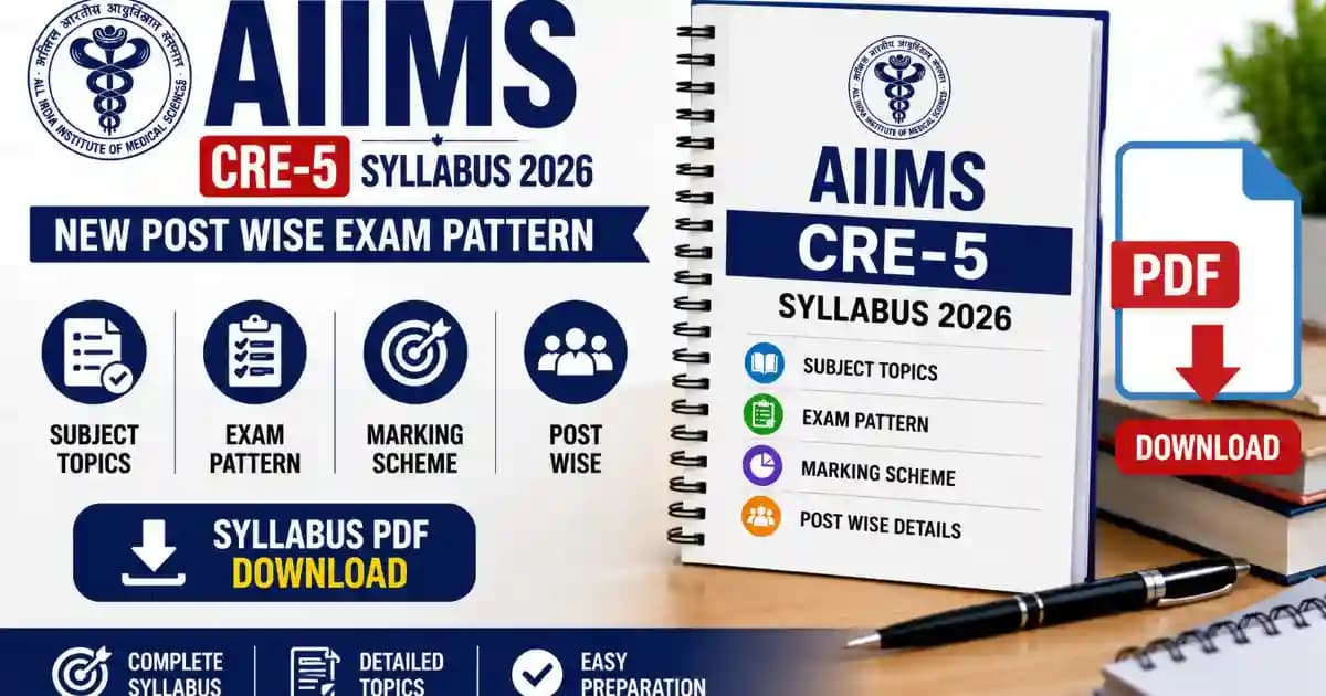 AIIMS CRE-5 Syllabus 2026 PDF Download – Post Wise Exam Pattern & Subject Topics