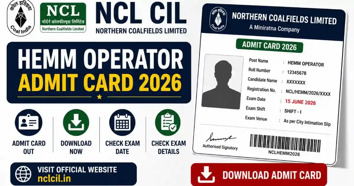 NCL CIL HEMM Operator & Paramedical Staff 2026 Exam Date Announced