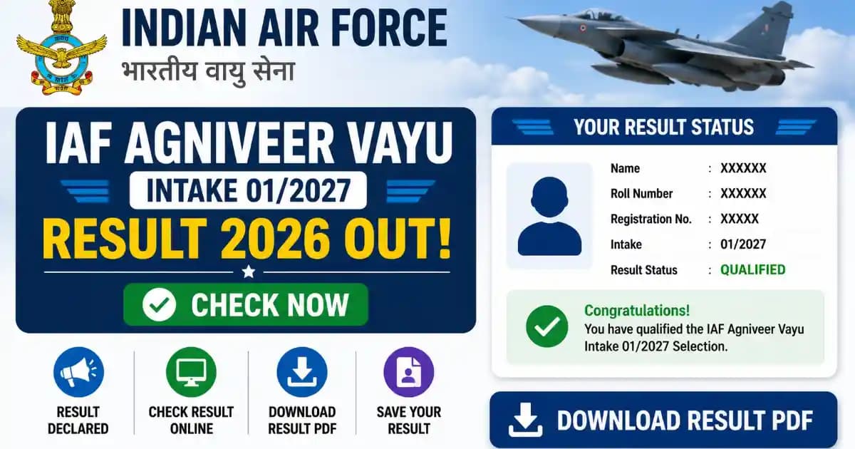 Indian Air Force Agniveer Vayu Intake 01/2027 Result Out – Download Selection List