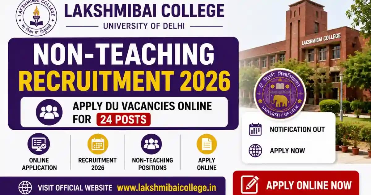 Lakshmibai College Delhi Non-Teaching Recruitment 2026 – Apply DU Vacancies Online for 24 Posts