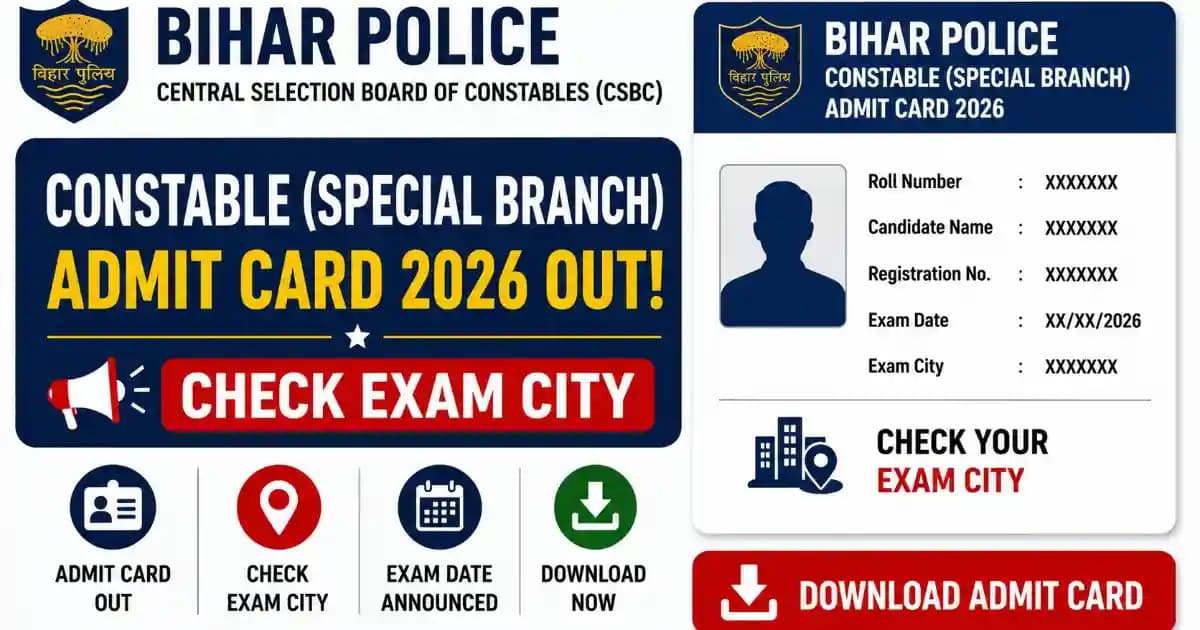 CSBC Bihar Police Constable Special Branch Admit Card 2026 Out – Download Hall Ticket
