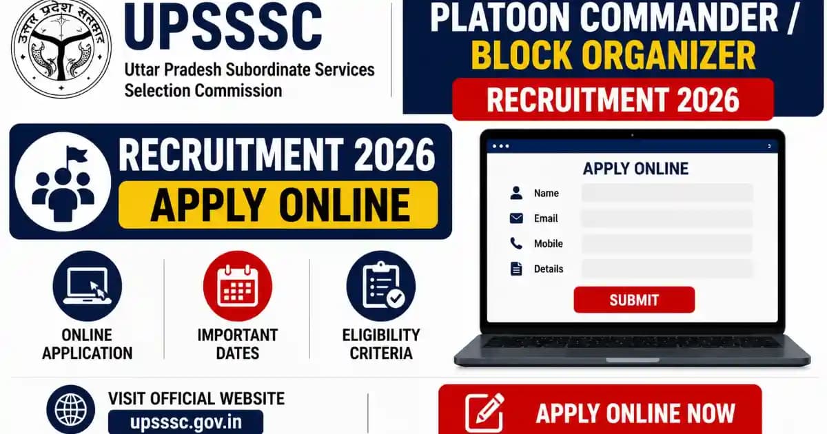 UPSSSC Platoon Commander / Block Organizer Recruitment 2026: Apply Form Online
