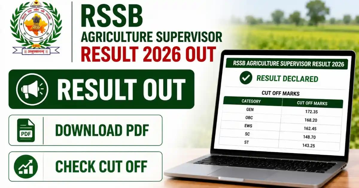 RSSB Agriculture Supervisor Result & Cut Off Marks 2026 Declared (1100 Posts)