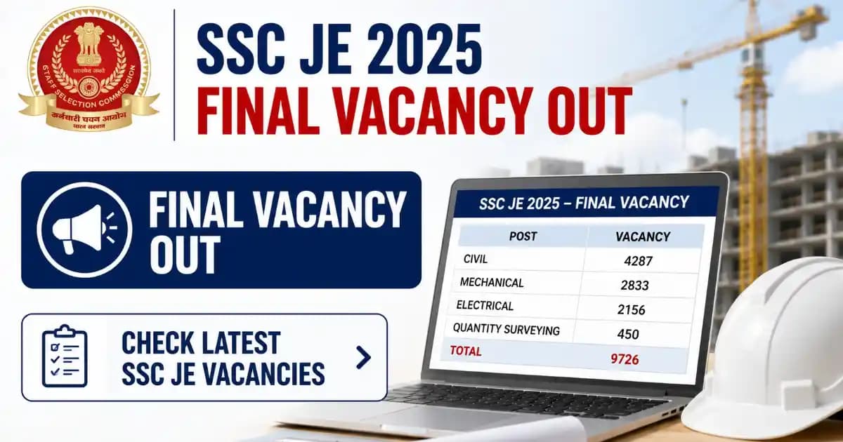 SSC JE Final Vacancy 2025 Updates and Tier II Admit Card