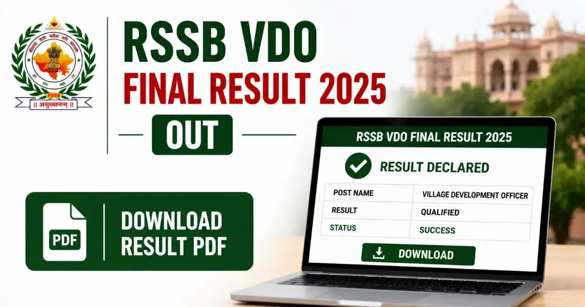 RSSB VDO 2025 Final Result & Cut Off Declared for 850 Posts