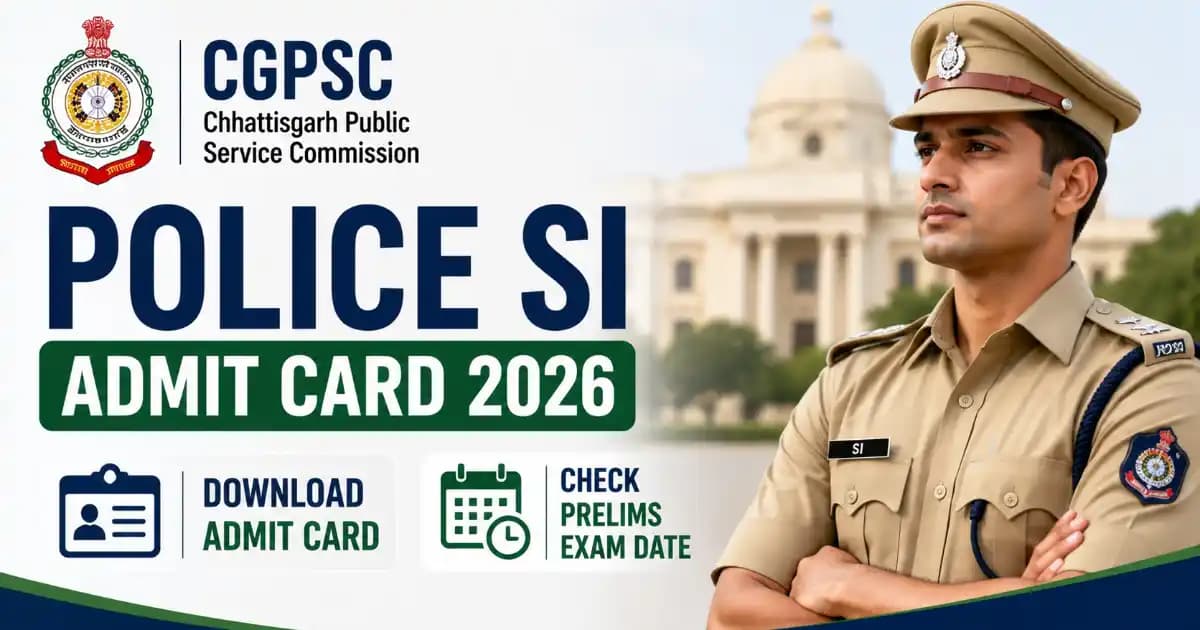 CGPSC Chhattisgarh Police Sub Inspector SI Admit Card 2026 Released (341 Posts)