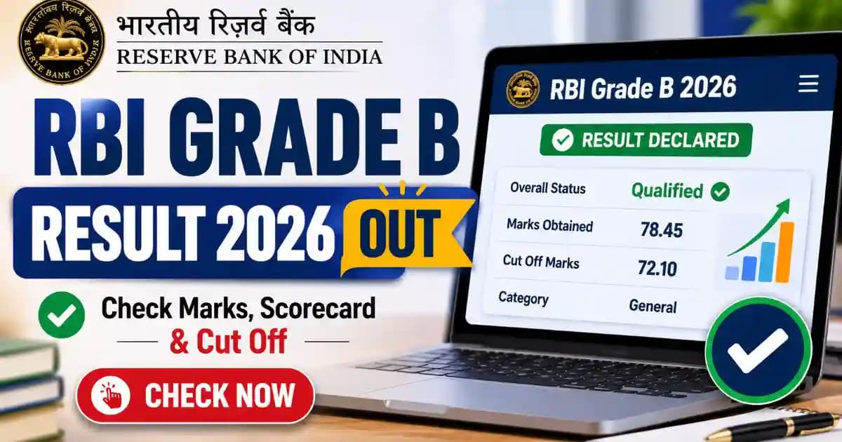 RBI Officer Grade B Result & Marks 2026 Released for 60 Posts