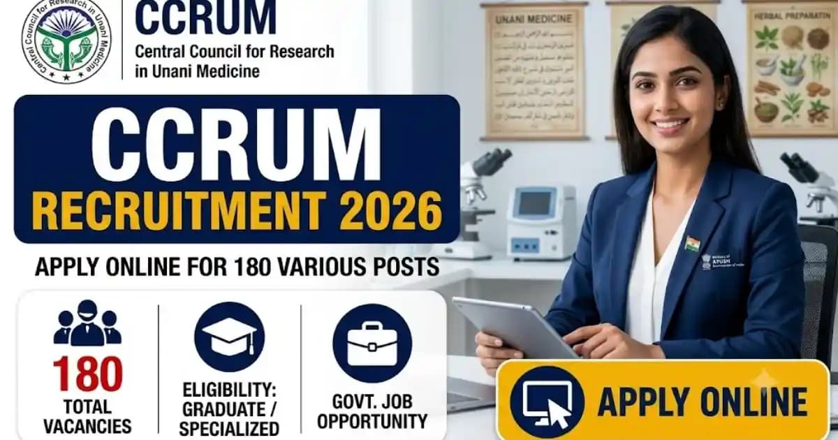 CCRUM Recruitment 2026 – Apply Online for 180 Group A, B & C Posts | Exam Khiladi