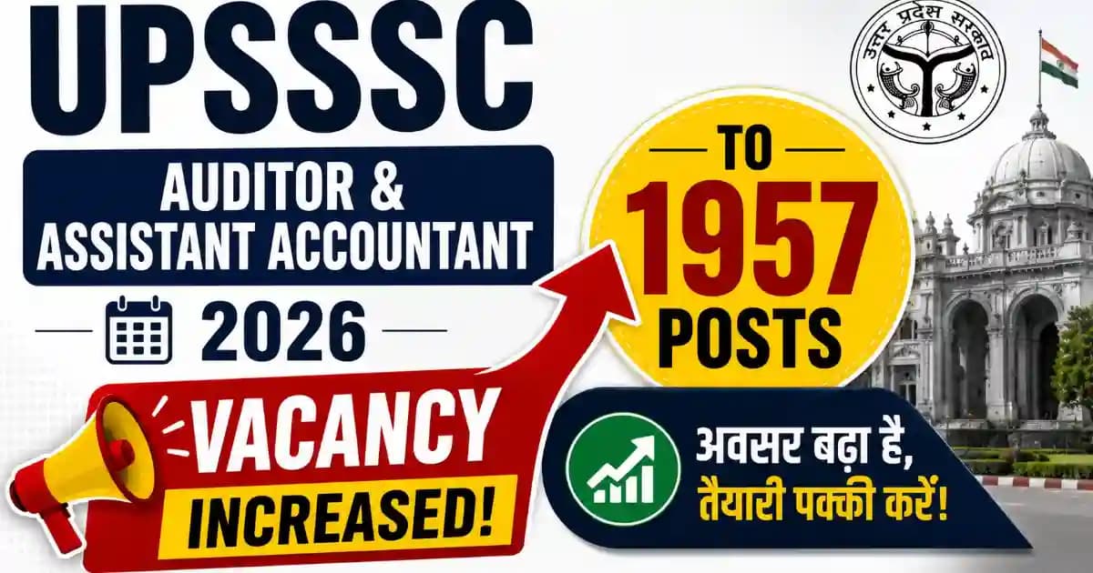 UPSSSC Auditor & Assistant Accountant 2026 – Vacancy Increased to 1957 Posts