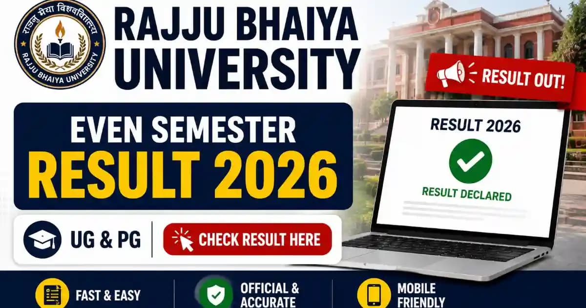 Rajju Bhaiya University Result 2026 – Even Semester UG & PG Result Declared | Exam Khiladi