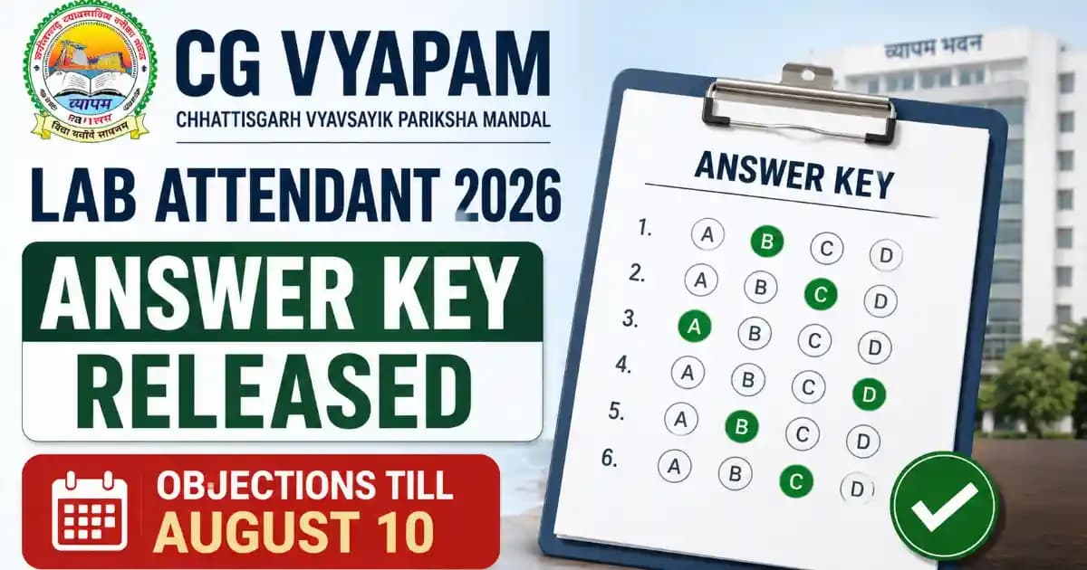 CG Vyapam Lab Attendant Answer Key 2026 – Object by 10 Aug