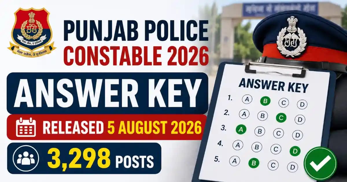 Punjab Police Constable Answer Key 2026 – Download Response Sheet for 3,298 Posts