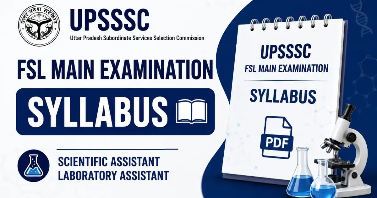 UPSSSC Scientific & Laboratory Assistant Syllabus 2026 – Exam Pattern & Details