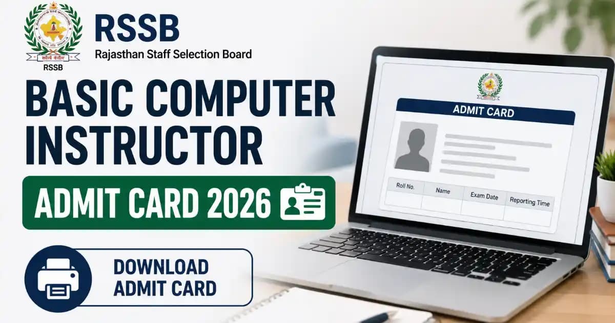 RSSB Basic Computer Instructor Admit Card 2026 OUT: Download Hall Ticket PDF and Check Your Exam Dates