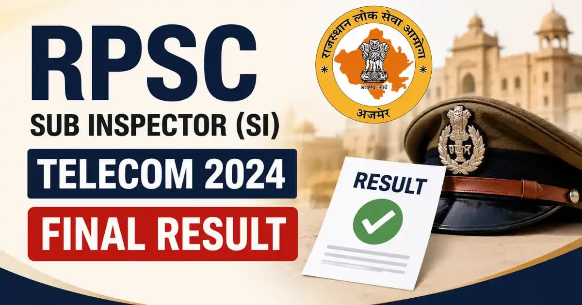 Rajasthan Police Sub Inspector (SI Telecom) Recruitment 2024 Final Result | Exam Khiladi