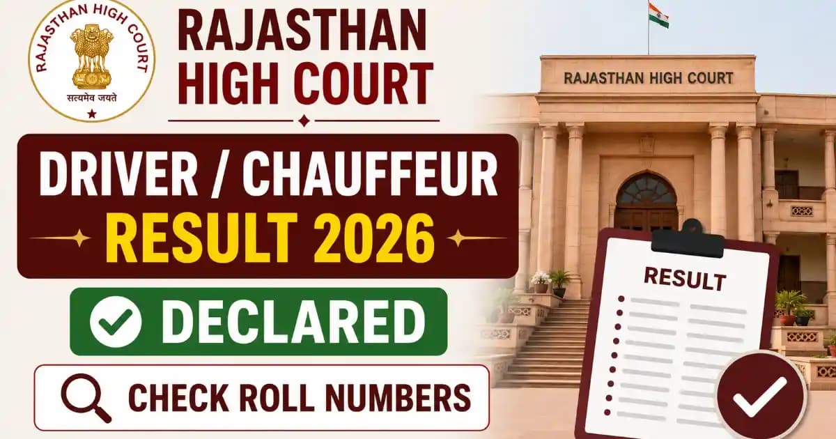 Rajasthan High Court Driver / Chauffeur Result 2026 Declared – Check Roll Numbers