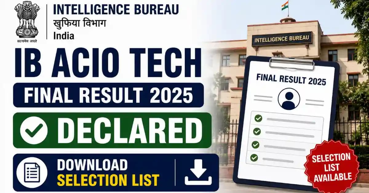 IB ACIO Tech Final Result 2025 Declared – Download Selection List