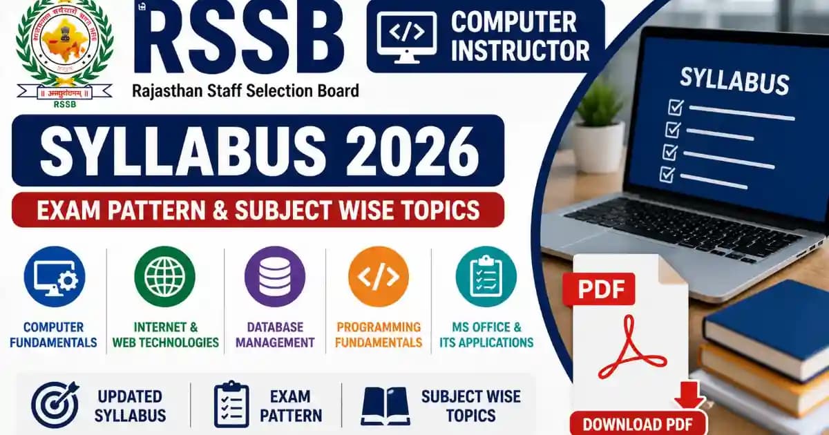 RSSB Computer Instructor Syllabus 2026 – Exam Pattern & Subject Wise Topics PDF
