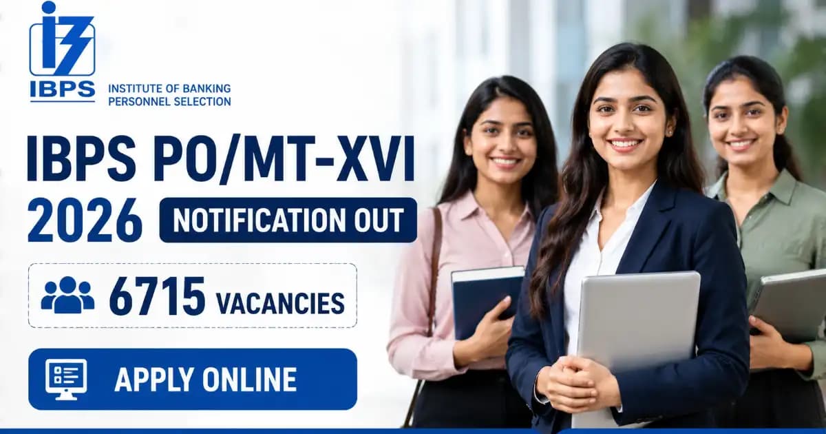 IBPS PO/MT-XVI Recruitment 2026 – Apply Form Online for 6715 Posts