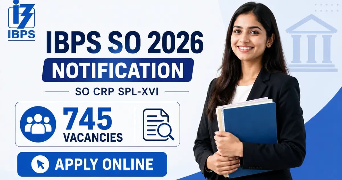 IBPS SO/CRP SPL-XVI Recruitment 2026 Notification out– Apply Online for 745 Posts