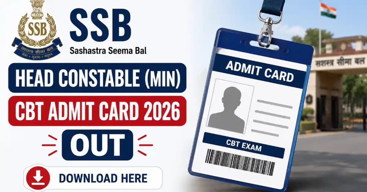 SSB Head Constable (Ministerial) 2020 CBT Exam Admit Card 2026