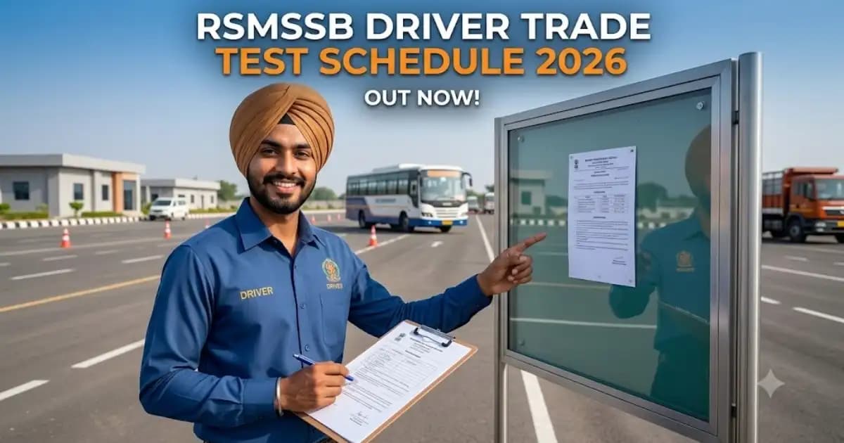 RSSB Rajasthan Driver Trade Test Schedule 2026 Out – Check Exam Dates & Pattern