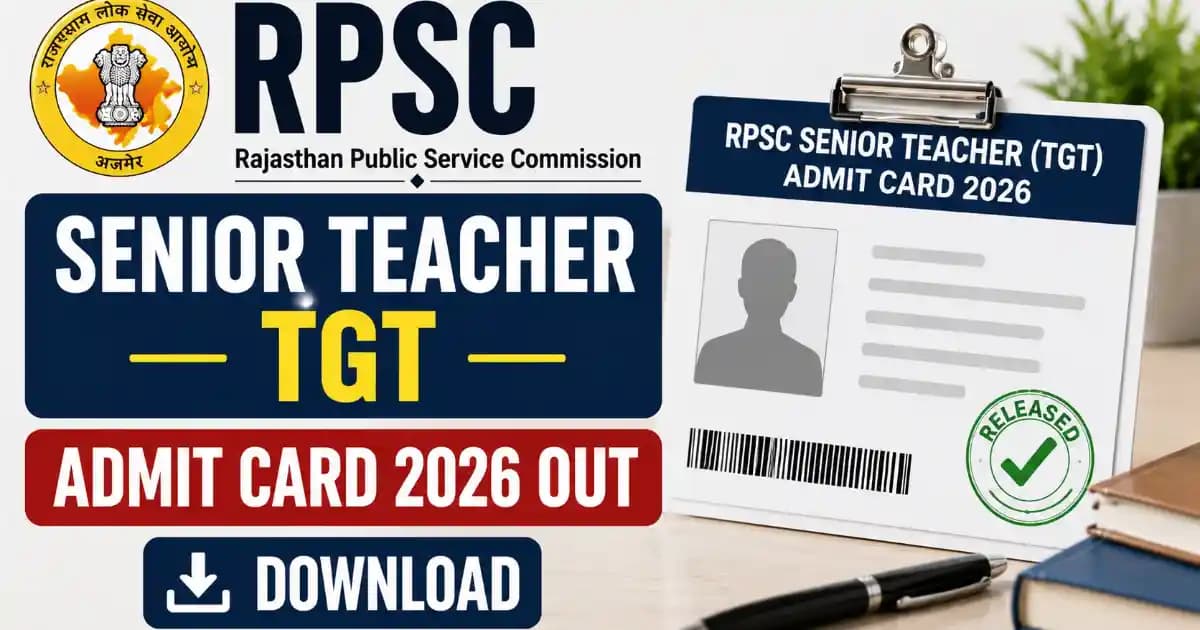 RPSC Senior Teacher Grade II Admit Card 2026 Out – Download TGT Call Letter