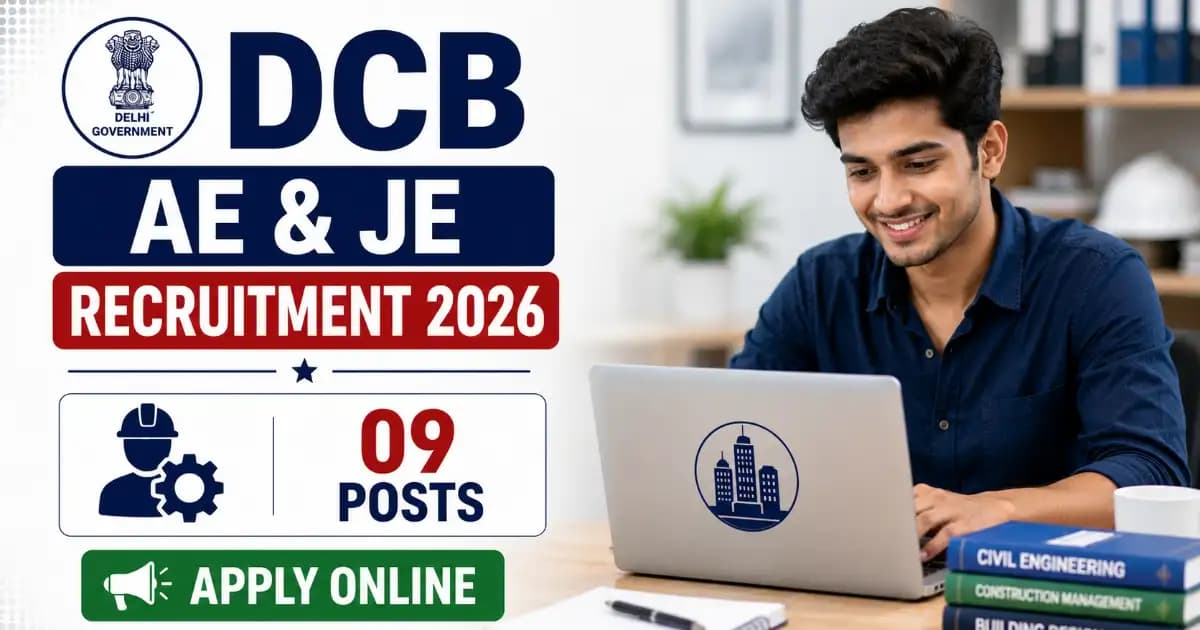 DCB AE & JE Recruitment 2026 – Apply Online for 09 Posts