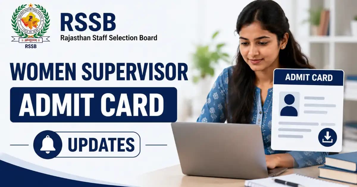 Rajasthan Women Supervisor Exam City 2026 RSSB Rajasthan Women Supervisor Exam City Details 2026