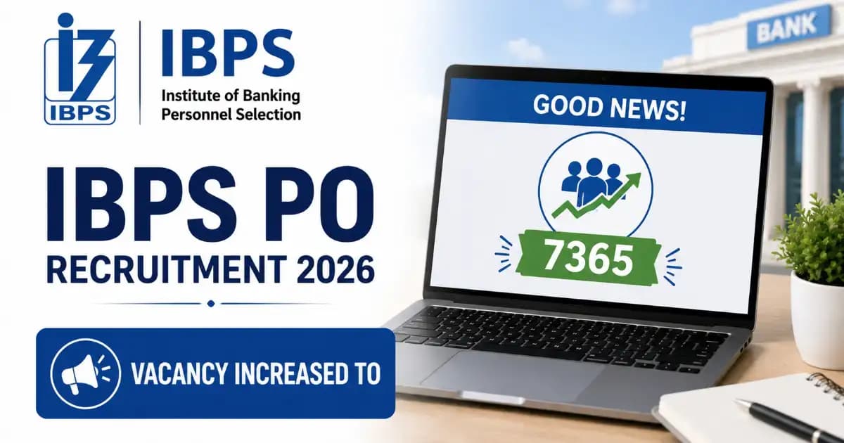 IBPS PO / MT-XVI Recruitment 2026 – Vacancy Increased to 7365 Apply Online