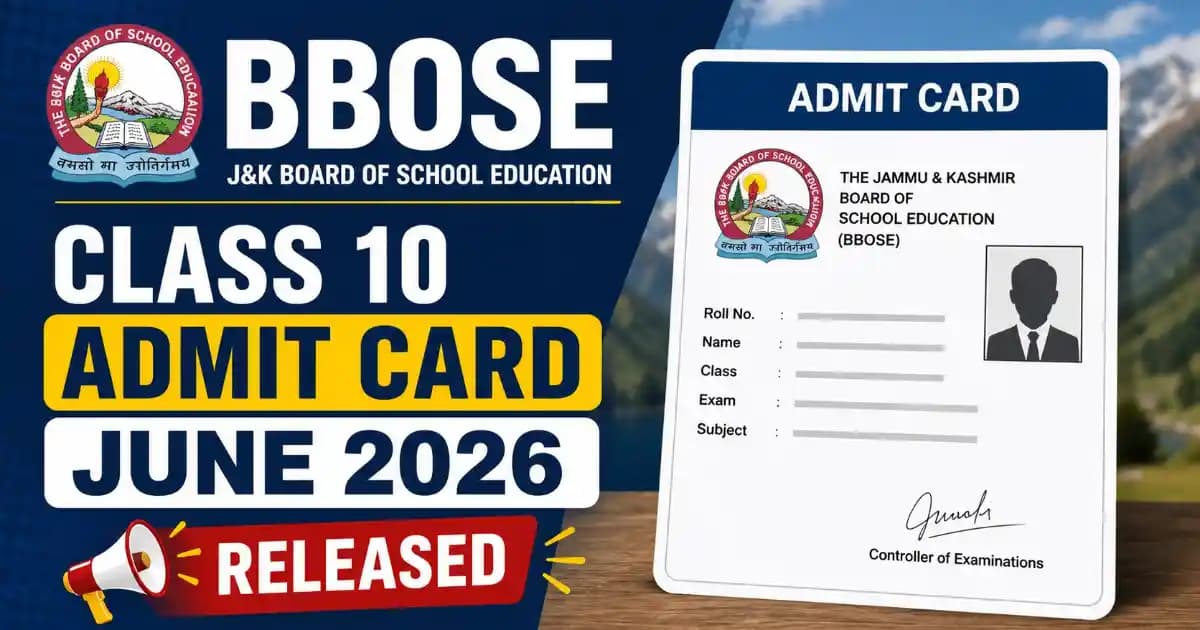 BBOSE Class 10 Admit Card June 2026 Released – Download at bboseonline.com