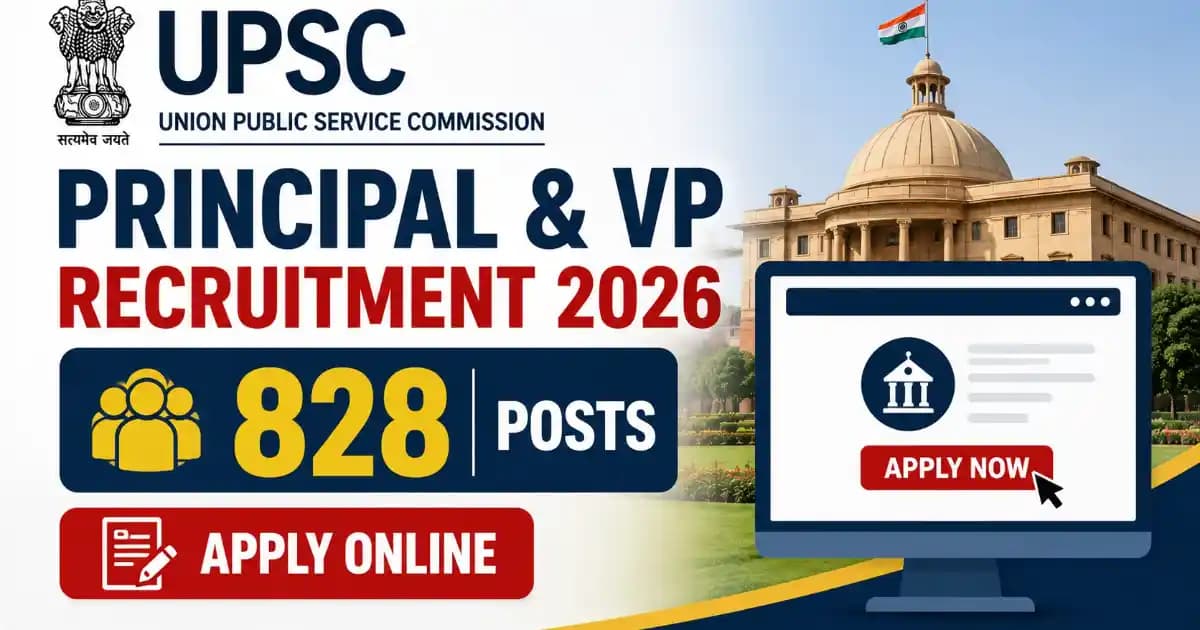 UPSC Principal & Vice Principal Recruitment 2026 – Apply Online for 828 Posts
