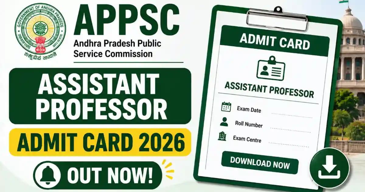 APPSC Assistant Professor Admit Card 2026 (Out) – Download Interview Call Letter @ appsc.gov.in