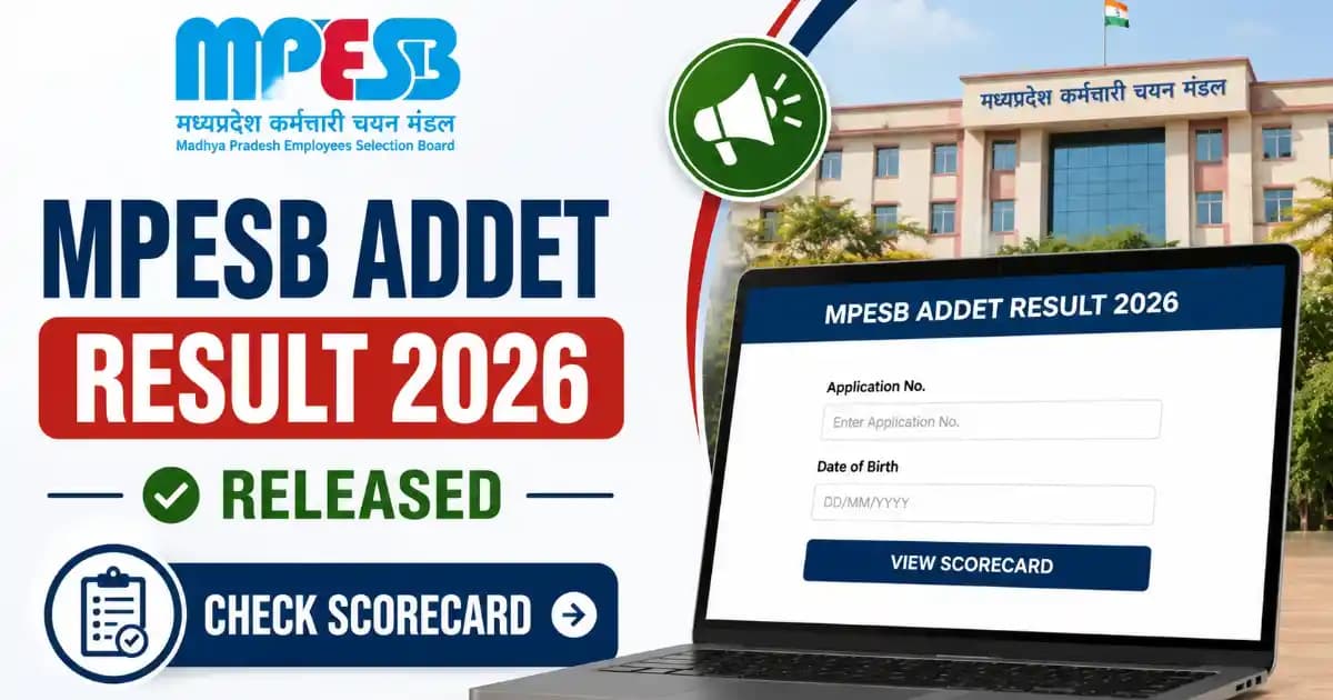 MPESB ADDET Admission Test Result 2026 Out – Download Scorecard